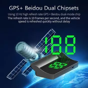Автомобильный цифровой спидометр Head Up Display Транспортные средства Датчик скорости HUD Проектор на лобовое стекло для грузовиков GPS Помощь водителю Инструмент зелёный