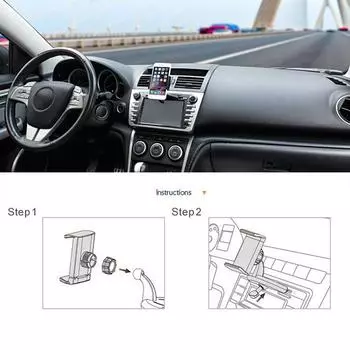 Автомобильный держатель для CD-плеера, регулируемый на 360 градусов, автомобильный держатель для телефона шириной от 55 до 85 мм