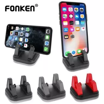 Автомобильный держатель для телефона Fonken, мини-подставки, противоскользящее мобильное крепление с поворотом на 360 градусов чёрный