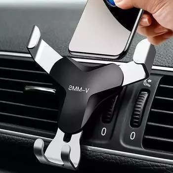 Автомобильный держатель для телефона Gravity Air Vent Универсальный мобильный телефон GPS-навигатор Автомобильные аксессуары Внутренний дизайн Gravity Auto Lock серебряный