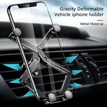 Автомобильный держатель для телефона Gravity, подставка для сотового телефона с поддержкой GPS, крепление для iPhone 12, 13 Pro Max, держатель для зарядки мобильного телефона Xiaomi чёрный