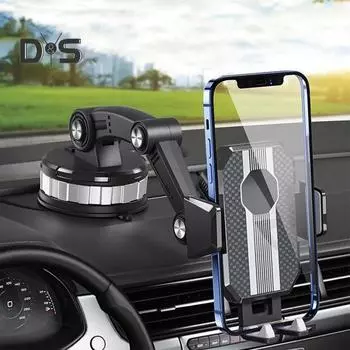 Автомобильный держатель для телефона с длинной присоской, вращающийся на 360 градусов, автомобильный держатель для грузовика, поддержка приборной панели лобового стекла, автомобильное крепление для iPhone чёрный