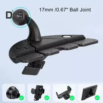 Автомобильный держатель для телефона с разъемом CD, вращающийся на 360 градусов, с противоскользящей накладкой, универсальный держатель для смартфона Samsung/MP3 C