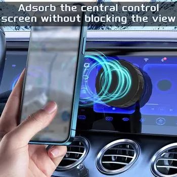 Автомобильный держатель для телефона с вращением на 360°, вакуумной адсорбцией, магнитным держателем, универсальным держателем для мобильного телефона, неограниченной регулировкой угла наклона белый