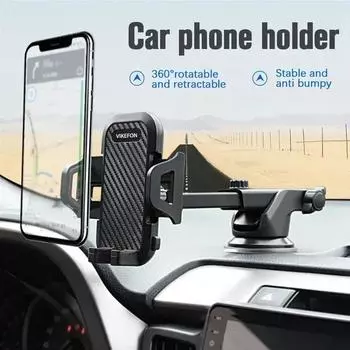 Автомобильный держатель для телефона VIKEFON Sucker, подставка с присоской, поддержка мобильного телефона в автомобиле для iPhone, Xiaomi, Samsung