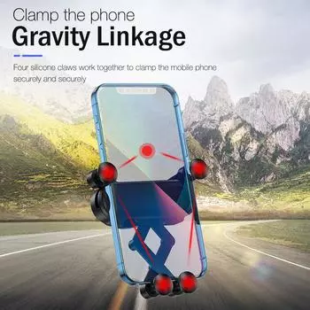 Автомобильный держатель Gravity для телефона, крепление на вентиляционное отверстие, мобильная подставка с поддержкой GPS для iPhone 13, 12, 11, Pro, Max, 8, Huawei, Xiaomi, Redmi k40 чёрный