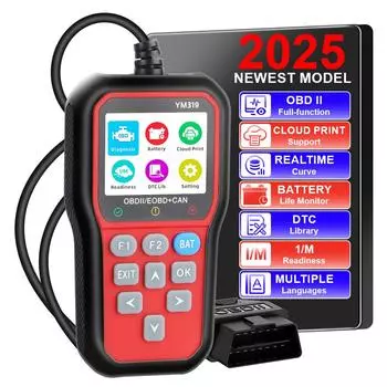 Автомобильный диагностический инструмент Check Engine System YM319 Многоязычный считыватель информации об автомобиле Тестер аккумулятора Считыватель кодов OBD2 сканер Orange