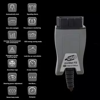 Автомобильный диагностический сканер для Ford FORScan ELM 327 OBD 2 VLinker FS USB FS ELM327 Автомобильные аксессуары HS/MS-CAN Инструменты интерфейса OBDII