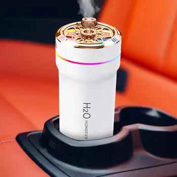 Автомобильный диффузор-увлажнитель с эфирным маслом, USB-перезаряжаемый, 300 мл, с разноцветными огнями хаки