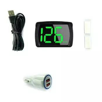 Автомобильный HUD-дисплей, км/ч, миль в час, GPS, цифровой спидометр со светодиодным дисплеем с большим шрифтом для грузовых автомобилей MPH , Set 1 чёрный