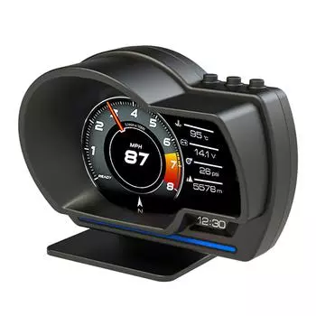 Автомобильный HUD-дисплей, OBD2 + GPS, интеллектуальный датчик, спидометр высокого разрешения, диагностический инструмент для автомобиля чёрный
