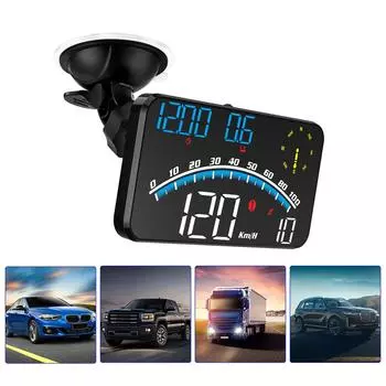 Автомобильный HUD Спидометр Часы Одометр Проекционный дисплей Цифровая GPS-сигнализация Бортовой компьютер Проектор на ветровое стекло Интерьер Cartronics чёрный