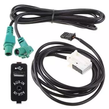 Автомобильный интерьер Aux-in USB разъем Aux USB адаптер кабель жгут проводов для E60 E61 E63 E64 E87 E90 E70 F25 чёрный