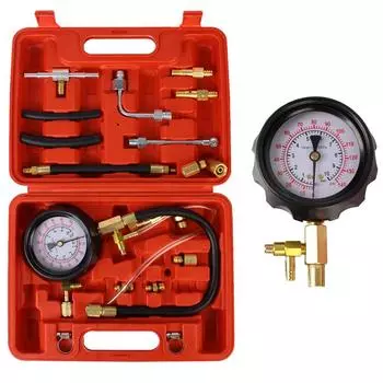 Автомобильный испытательный набор 0~140psi 0~10bar быстроразъемное соединение автоматические диагностические инструменты для тестера топливного насоса высокого давления TU-114 манометр топлива жёлтый