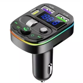 Автомобильный комплект Bluetooth, 1 шт., автомобильный MP3-плеер, быстрое зарядное устройство PD20W, адаптер громкой связи с окружающим освещением 1Pc