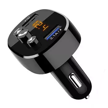 Автомобильный комплект Bluetooth 5.0, совместим с 2 USB, быстрое зарядное устройство, 3,1 А, MP3-плеер, беспроводной аудиоприемник, FM-передатчик