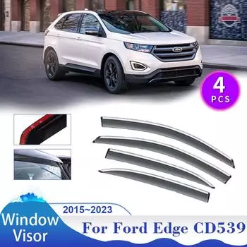Автомобильный козырек для Ford Edge Endura CD539 MK2 2015~2024 Солнцезащитный козырек от дождя Навесы Вентиляционные люки Дымозащитные чехлы Внешние аксессуары прозрачный
