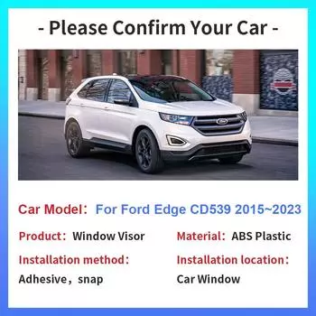 Автомобильный козырек для Ford Edge Endura CD539 MK2 2015~2025 Солнцезащитный козырек от дождя Навесы Вентиляционные люки Дымозащитные чехлы Внешние аксессуары прозрачный