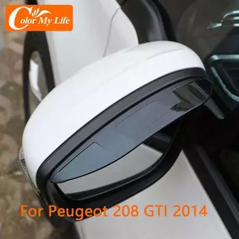 Автомобильный козырек из АБС-пластика для Peugeot 208 GTI 2014, защита зеркала заднего вида, солнцезащитный козырек от дождя, накладка, аксессуары, цвет My