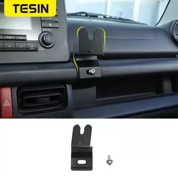 Автомобильный кронштейн TESIN для Suzuki Jimny 2022, автомобильная рация, зажим для мобильного телефона, поддерживающий кронштейн, интерьер чёрный