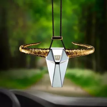 Автомобильный кулон из цинкового сплава OX Horn, зеркало заднего вида, украшение, авто, подвесной орнамент, автомобильный декор интерьера, аксессуары, подарок