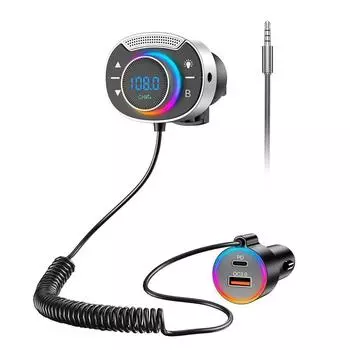 Автомобильный MP3-плеер Bluetooth-плеер песен Автомобильный комплект громкой связи для звонков Автомобильный телефон PD зарядное устройство Быстрое автомобильное зарядное устройство FM-передатчик AUX Audio