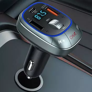 Автомобильный Mp3-плеер Bluetooth-совместимый 5.0 Pd30w Qc3.0 Быстрая зарядка Флеш-зарядное устройство Громкая связь Вызов FM чёрный