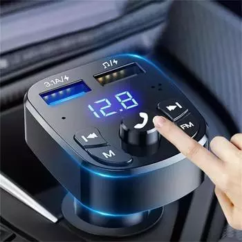 Автомобильный MP3-плеер FM-передатчик беспроводной Bluetooth 5.0 шумоподавление аудиоприемник автомобильный комплект Handfree Dual USB быстрое зарядное устройство для автомобиля чёрный