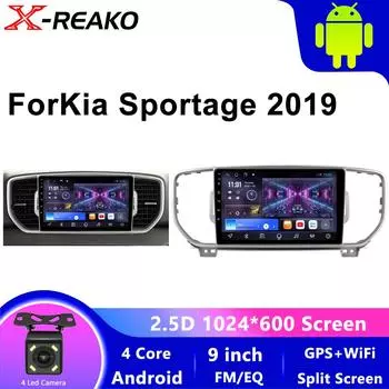 Автомобильный мультимедийный видеоплеер Автомагнитола android для Kia Sportage 4 QI KX5 2018 2019 2020 2021 Carplay GPS navi Стерео Головное устройство 4 core 1GB+32GB carplay
