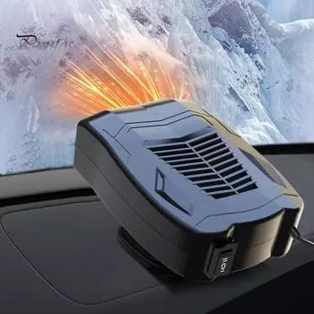 Автомобильный обогреватель с вращающимся на 360 градусов основанием, быстрый нагрев 12 В, портативный автомобильный внедорожник, зимний обогреватель окон чёрный