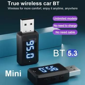 Автомобильный приемник BT MP3 5.3 с высококачественным чипом для вызова аудио MP3, совместимость с картой расширения FM, поддержка WMA, автомобильный адаптер Micro SD R8B0