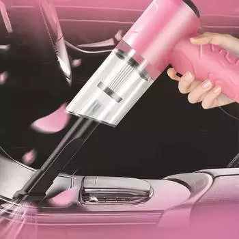 Автомобильный пылесос, портативный беспроводной пылесос, 3000 Па, сильная сила всасывания, ручной пылесос, мощный вентилятор для автомобиля и дома розовый