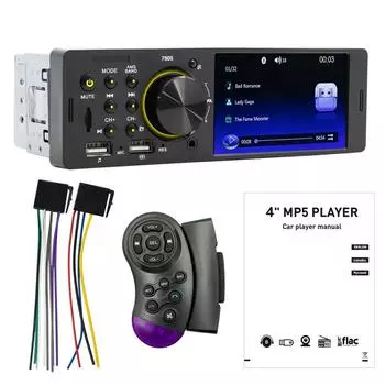 Автомобильный радиоприемник 1 Din 4,1 дюйма с сенсорным экраном Bluetooth стерео Mp5-плеер FM-приемник с красочным светом