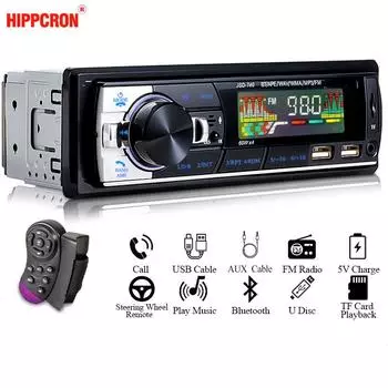 Автомобильный радиоприемник 1 Din FM-аудио Музыка USB / SD Bluetooth Стерео MP3-плеер 12В/24В