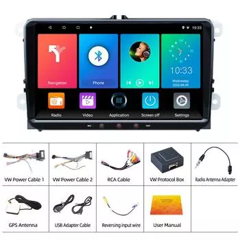 Автомобильный радиоприемник Android 11 Carplay, авторадио, мультимедийный плеер, GPS-навигация для VW Passat 6 7 CC Polo GOLF 5 6 Touran vw 3key no carplay 1-32G