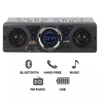 Автомобильный радиоприемник Авторадио Встроенный 2 динамика Bluetooth Hands-free 1 Din AUX вход FM-аудио MP3-плеер USB TF-карта Зарядка телефона