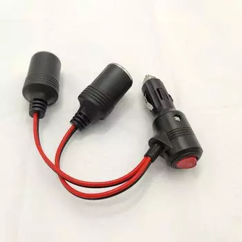 Автомобильный разветвитель прикуривателя 12 В разветвитель адаптер для автомобиля с выключателем 1 штекер на 2 гнезда Y разветвитель автозапчасти чёрный