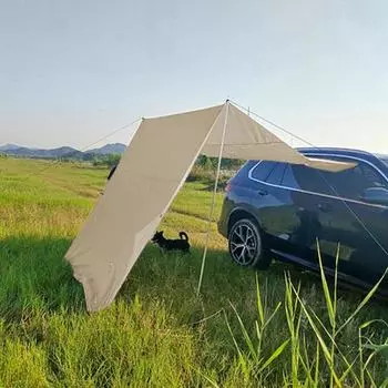 Автомобильный тент, водонепроницаемый тент из ткани Оксфорд, 5-8 человек, открытый кемпинговый брезент, внедорожник, навес для задней двери грузовика, крыша автомобиля, солнцезащитный козырек, хэтчбек, автомобильная палатка L армия зеленый