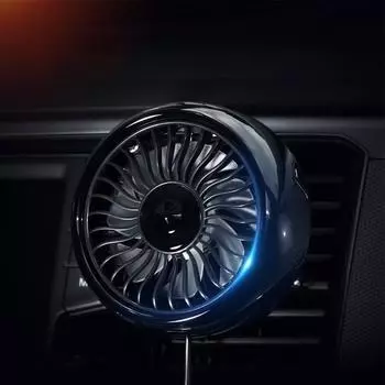 Автомобильный вентилятор с питанием от USB, охлаждающий циркуляционный вентилятор с 3 скоростями, низким уровнем шума, красочной подсветкой, портативный мини-охладитель для седана, внедорожника, автофургона чёрный