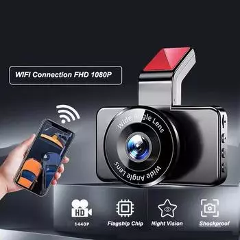 Автомобильный видеорегистратор IPS Wi-Fi камера Авто GPS регистратор видеокамера