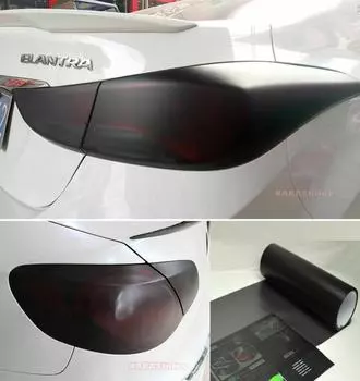 Автомобили 30*100 см Черная матовая задняя фара Оттенок виниловой пленки Автомобильная наклейка чёрный