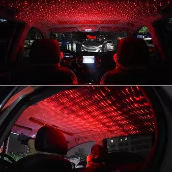 Автомобили Автозапчасти Декоративный светодиодный проектор Ambient USB Звездный звездный свет Интерьер автомобиля Крыша Авто