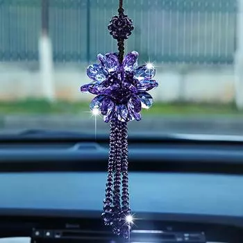 Автомобили Автозапчасти Украшения Интерьер Зеркало Заднего Вида Кулон Висит Орнамент Автомобиль Стильный Бусины Цветок белый