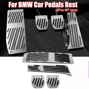 Автозапчасти для интерьера, модные серебристые для BMW X1 M3 E30 E36 E39 E46 E87 E90 E91 E92 E93, автомобильные педали из алюминиевого сплава 3Pcs AT