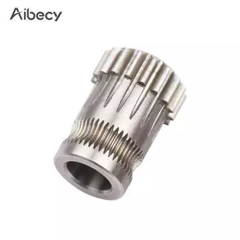 Аксессуары для 3D-принтеров Aibecy, приводное колесо с двойной шестерней, шестерня экструдера без верхнего провода для 3D-принтера Creality Ender 3 5 CR10 Pro CR10 without top wire серебряный