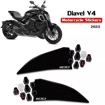 Аксессуары для Diavel V4, комплект 3D-наклеек, мотоциклетная накладка на бак, защитные наклейки для Ducati Diavel V4, модернизированная часть чёрный