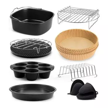 Аксессуары для фритюрницы Square Air Fryer 9 дюймов, для Cosori Ninja Phillips Tower Instant Pot Tefal Etc 5.6-8.3L Deep Basket Airfryer CHINA