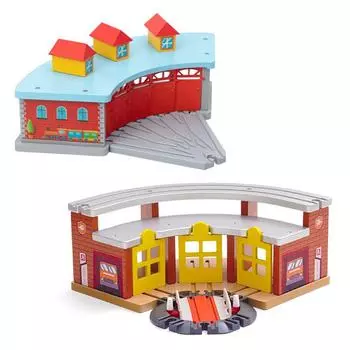 Аксессуары для треков Blue Train Garage Train Toy Track Game Scene Совместимость с детскими развивающими игрушками Деревянные треки Наборы Подарочные PD83