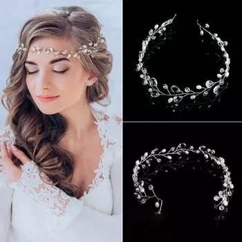 Аксессуары для волос Diamante Pearl Rhinestone Headwear Wedding Hair Vine Bride Crystal Headbands