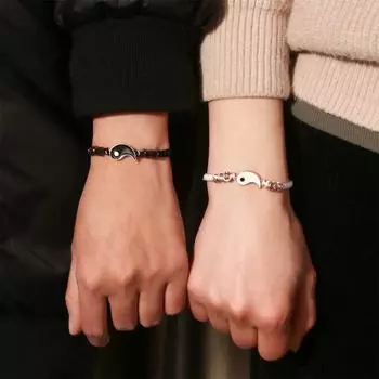 Аксессуары для женщин плетение веревки BFF навсегда любовь пары браслеты браслет друга тай-чи ручная веревка